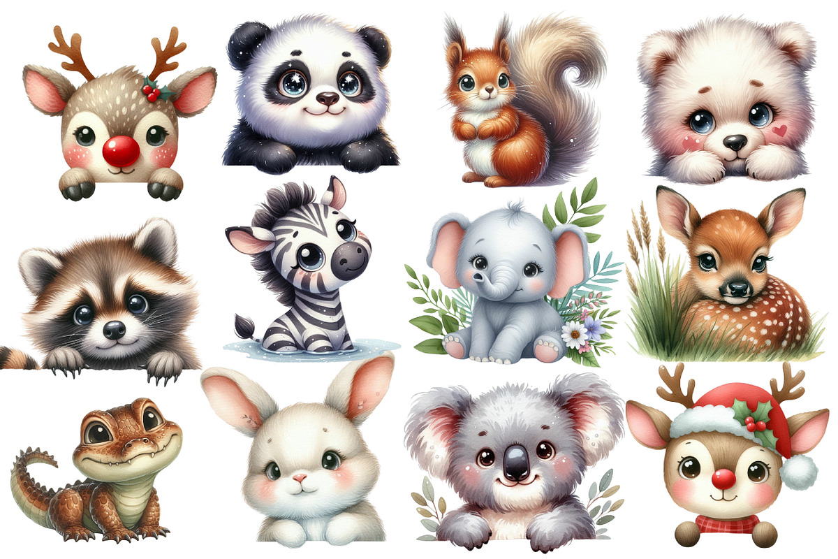 Funny Cute Animal clipart, an Illustration by Designworld (Photo 3 of 5)