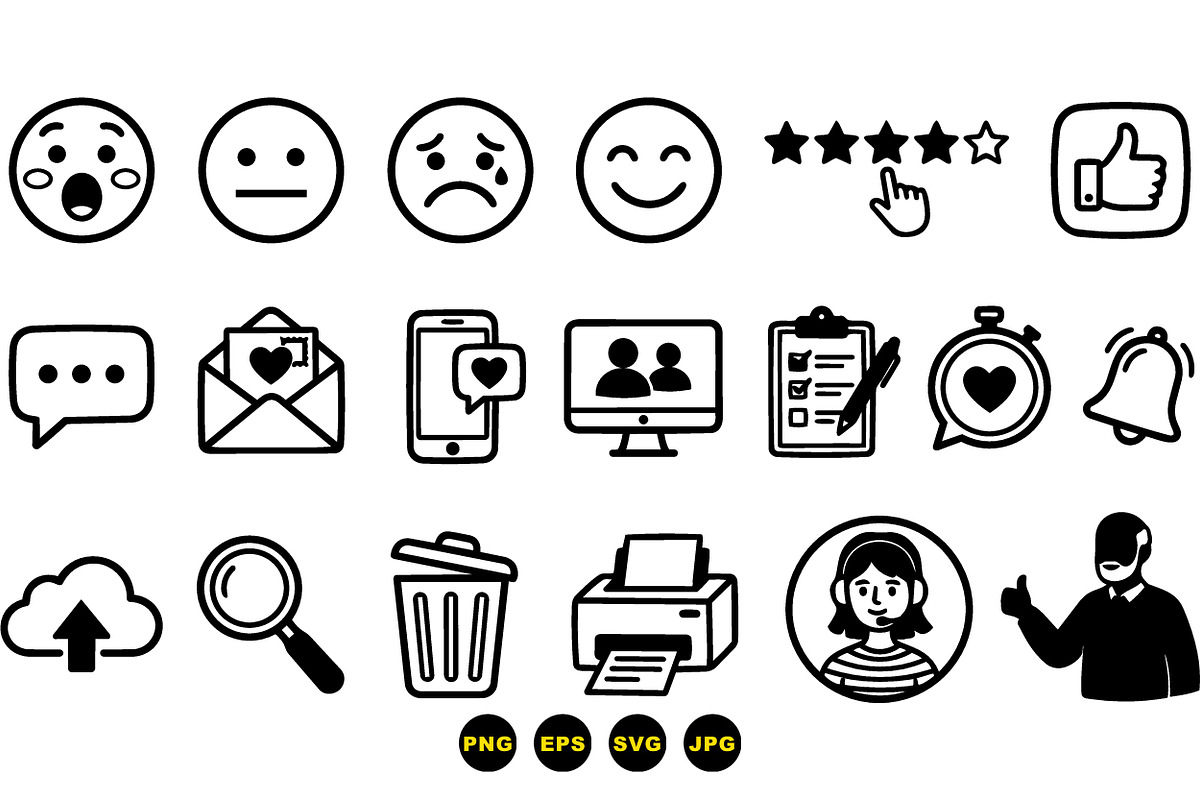 Minimalist Social Icons Set, an Illustration by designvectx (Photo 3 of 3)