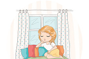 set with 32 cartoon girls-cute girls, an Animal Illustration by StudioLondon (Thumbnail 18 of 33)