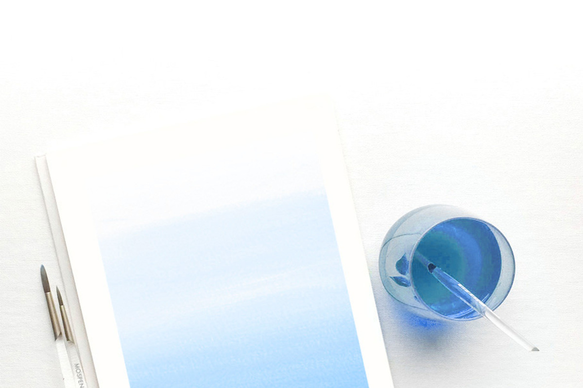 Ombre Blue Watercolor Art, a Texture Graphic by MichelleMospens