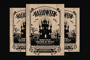 Halloween Party Vintage Flyer, a Flyer Template by Muhamad Iqbal hidayat