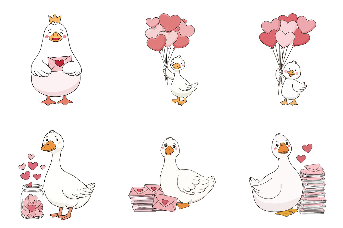 valentine-goose-clipart, an Illustration by CreationArt (Photo 5 of 7)