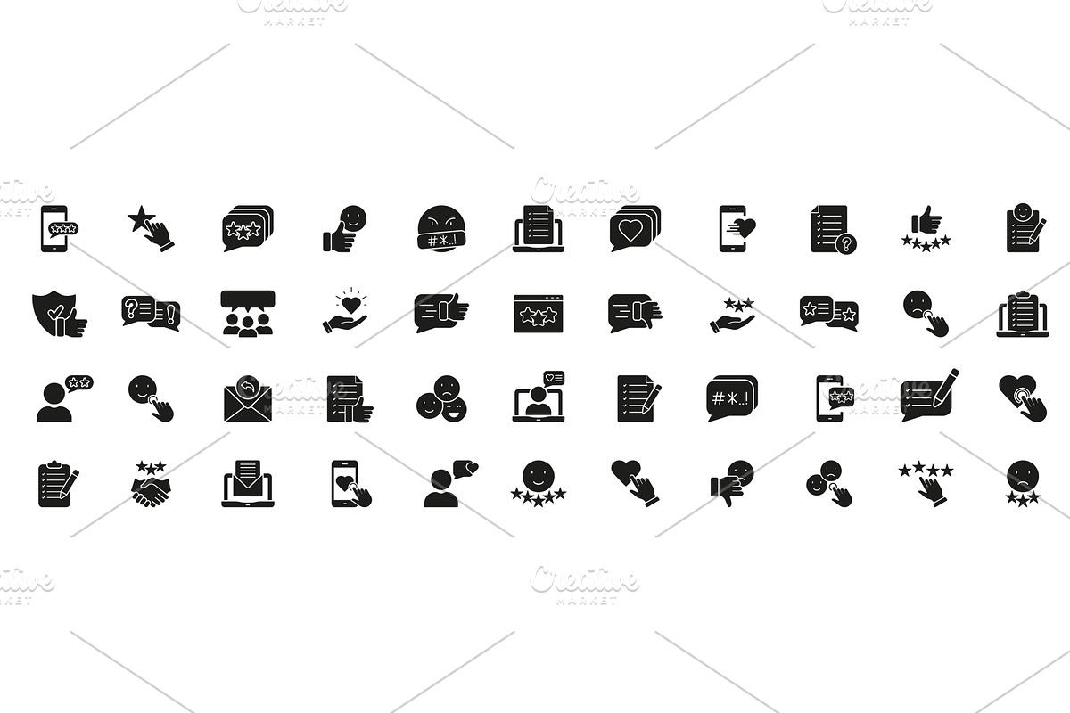 Testimonial And Online Rating Icons, an Object Illustration by Gentle Studio
