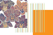Orchid Floral Retro Botanical Flower, a Pattern Graphic by NayaChu (Thumbnail 6 of 9)