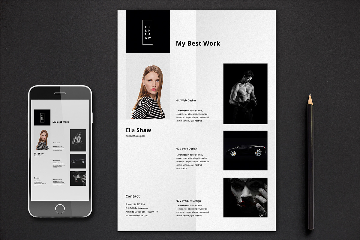 Ella Resume Template, a Resume Template by Nina Shaw (Photo 3 of 10)