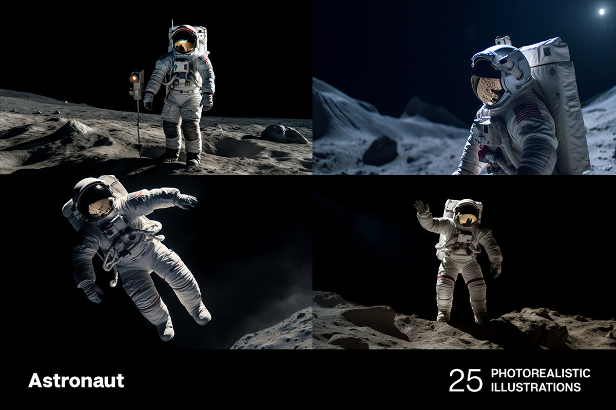 Astronaut in space. 25 images, a Technology Illustration by Handmadefont (Photo 4 of 8)