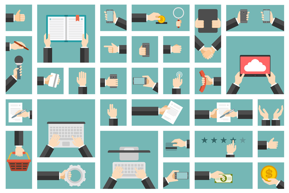 100 Flat illustrations preview 2
