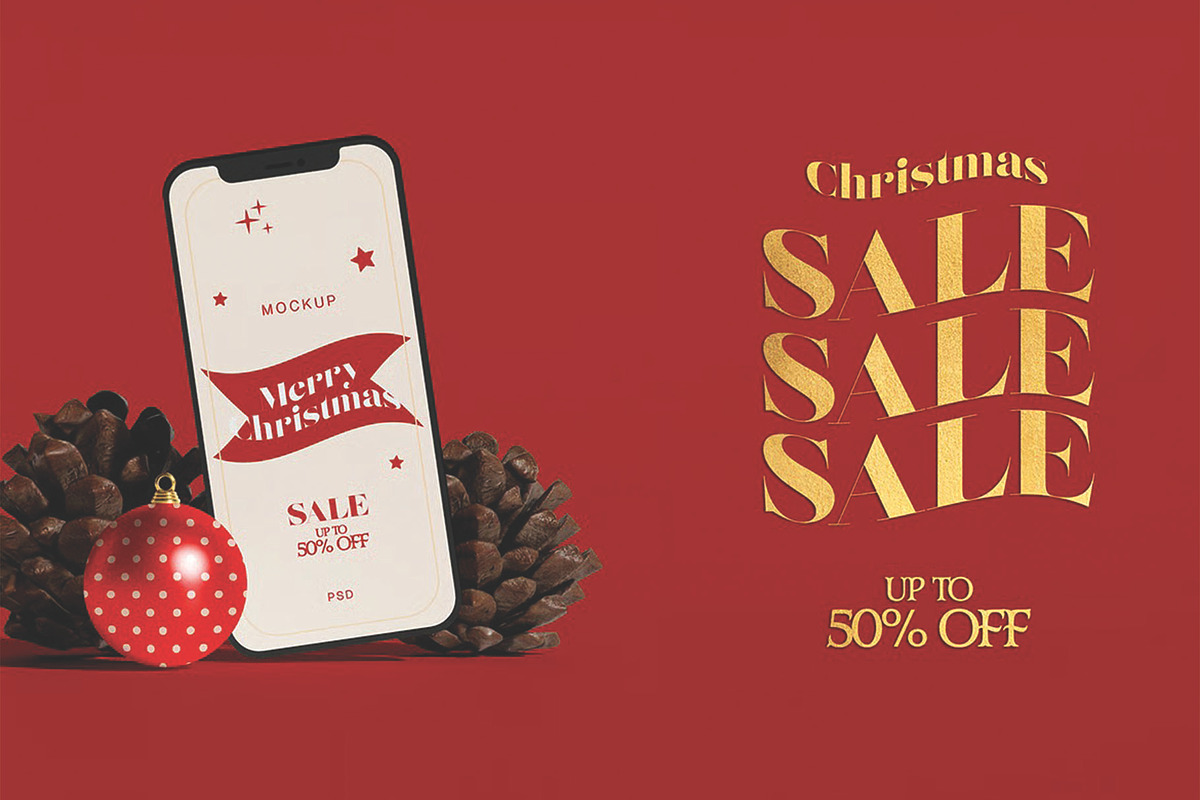 Christmas Festive Elements Mockup, an Advertising Mockup by skybluecreative (Photo 3 of 3)