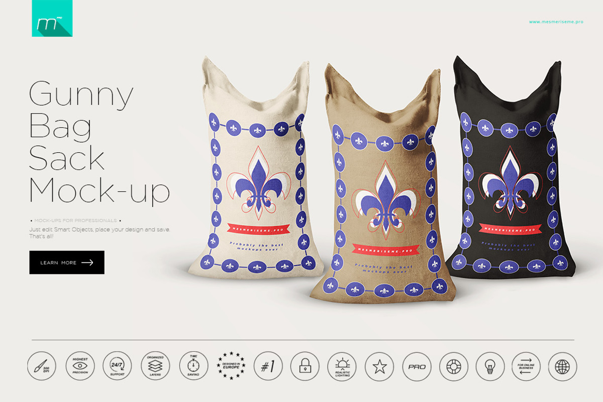 Gunny Bag Sack Mockup, a Packaging Mockup by Mocca Mockups Store (Photo 1 of 5)