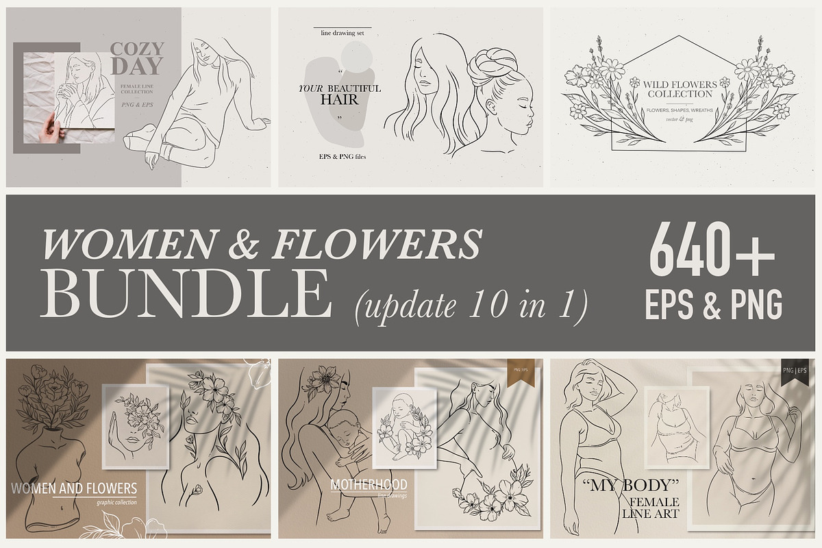 Women & flowers BUNDLE, a Graphic by heyXeni (Photo 1 of 68)