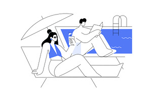 Sunbathing isolated cartoon vector, a Person Illustration by Visual Generation