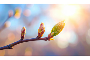 New buds on tree branch glowing in, a Nature Photo by Igor Tichonow