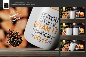 Coffee Mug On A Wooden Table Mockup