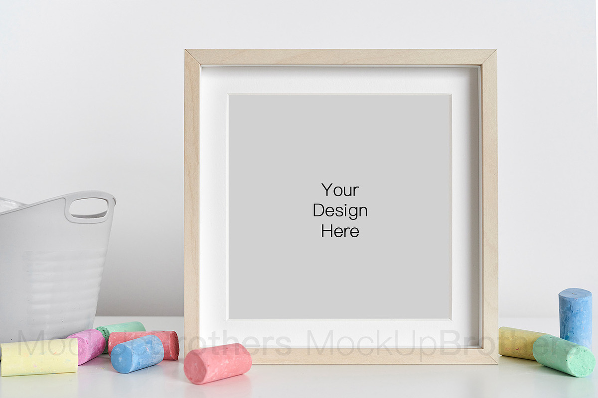 Square frame mock up Nursery 13, a Print Template by MockUpBrothers (Photo 2 of 4)