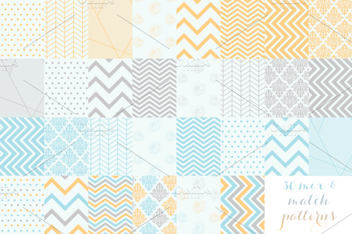 Lemon & Sky 30 Pattern Set preview 3