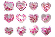 Elegant Rose Heart Clipart, an Illustration by DreamArtGraphic (Thumbnail 2 of 5)