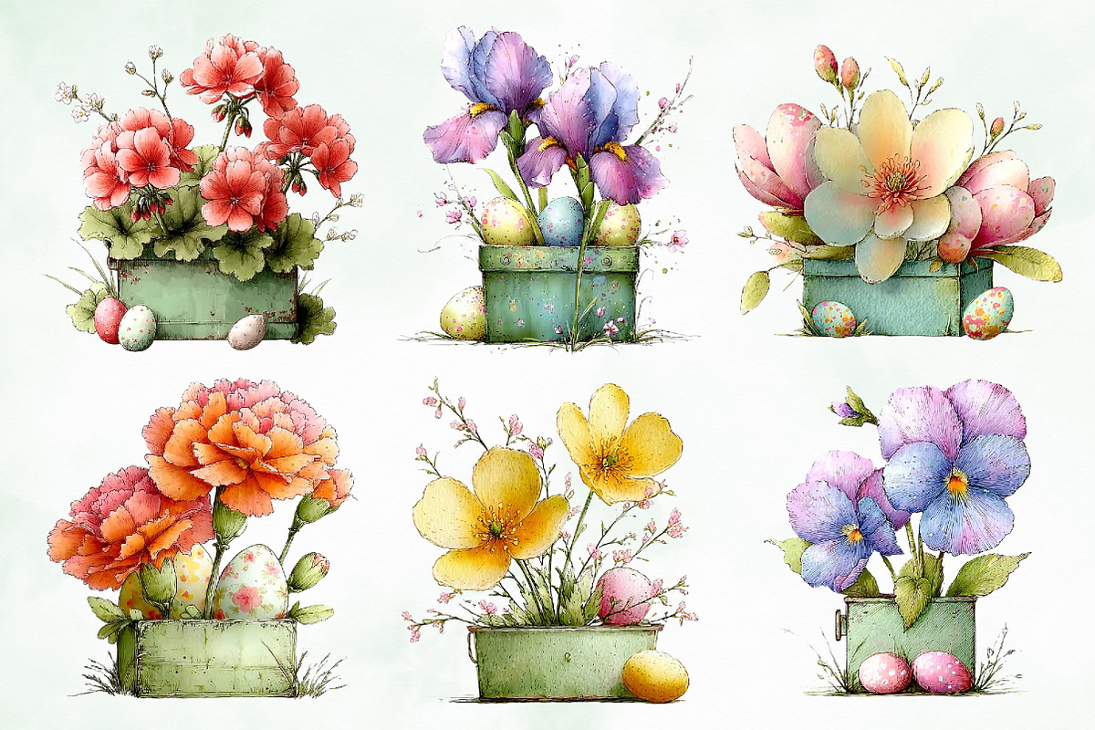 Whimsical Summer Flowers Png Clipart, an Illustration by Creative Art (Photo 3 of 8)