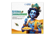 krishna janmashtami 5 post, a Social Media Template by AyyazMomin (Thumbnail 9 of 12)