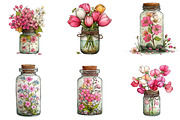 Spring Flowers Jar Clipart, an Illustration by Sublimation Artist (Thumbnail 4 of 7)
