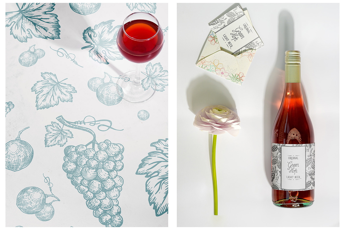 Wine Bottle Mockup Set 2, a Cups & Container Mockup by YuMyart (Photo 5 of 7)