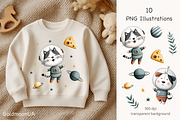 Little Astronaut Pattern & Clipart, an Animal Illustration by GoldmoonUA (Thumbnail 3 of 5)