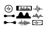 Sound Wave Vector Clipart Set, an Illustration by designvectx (Thumbnail 2 of 3)
