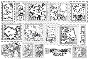 Cute Halloween Clipart Coloring