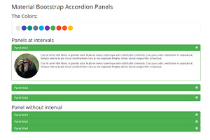 Material Bootstrap Accordion Panels