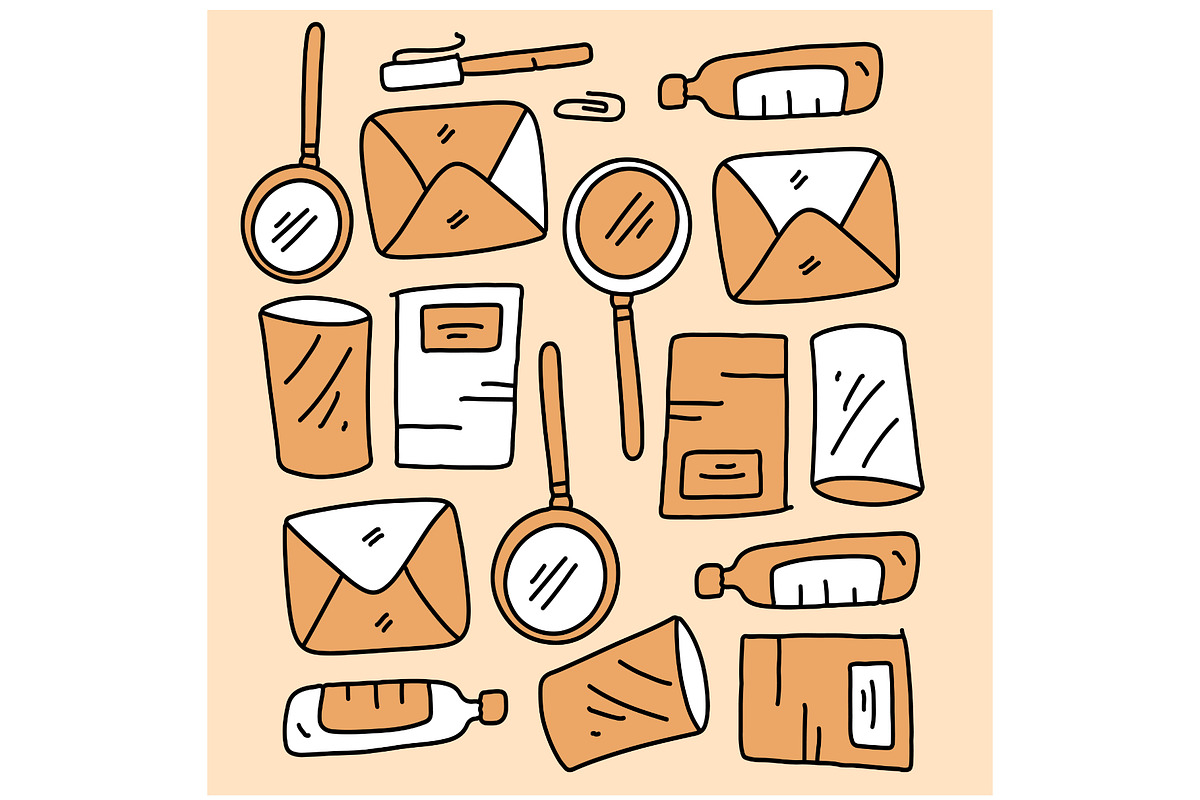 office icon doodle style bundle, an Object Illustration by foxndeer (Photo 3 of 4)