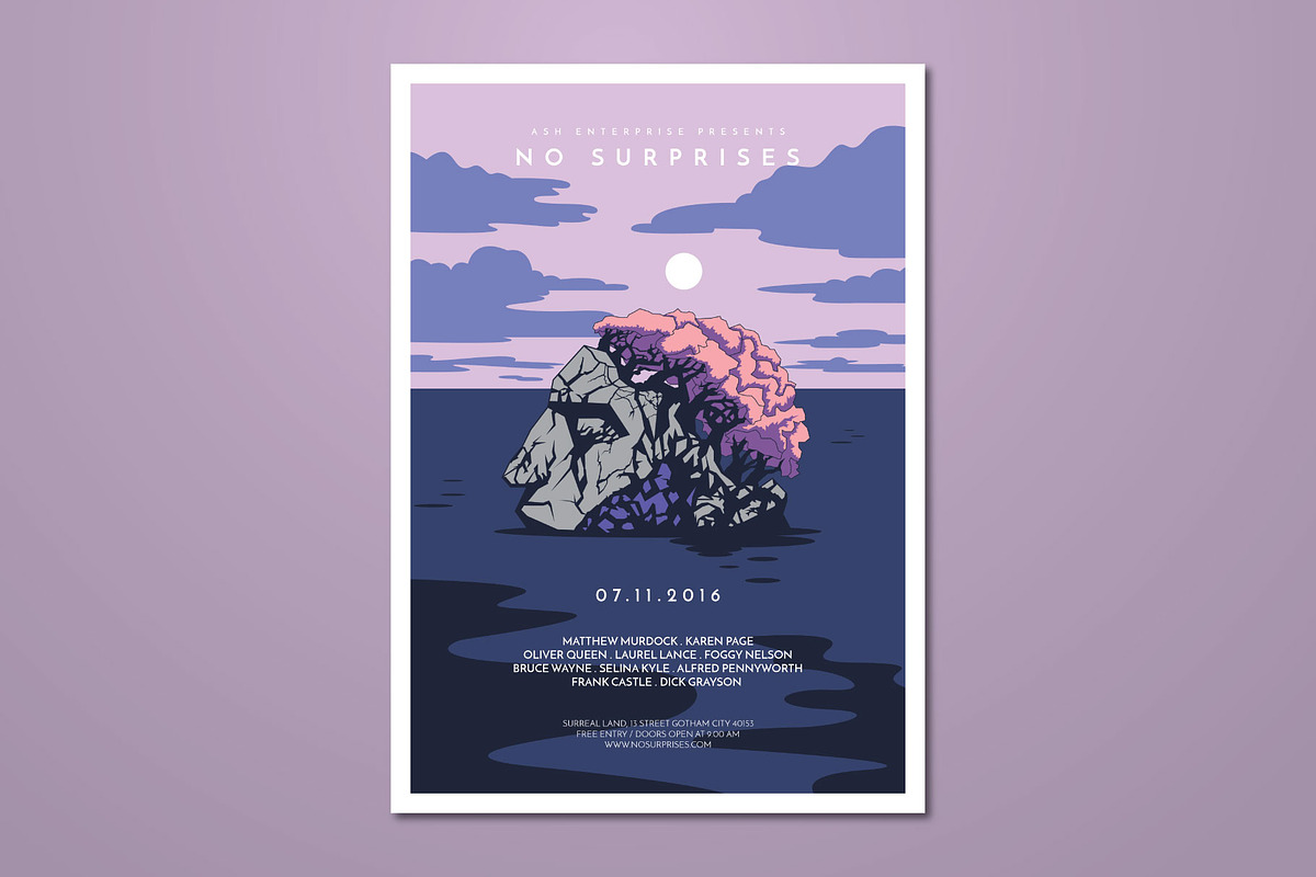 Calm Sea Hand Drawn Vector Flyer, a Flyer Template by ashenterprise (Photo 1 of 2)
