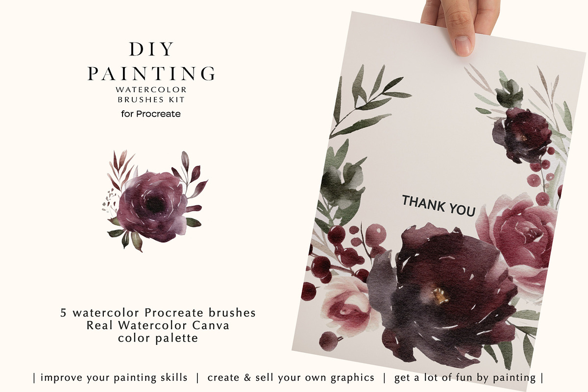 watercolor procreate brushes kit, a Brush Add-On by Pink Studio Art