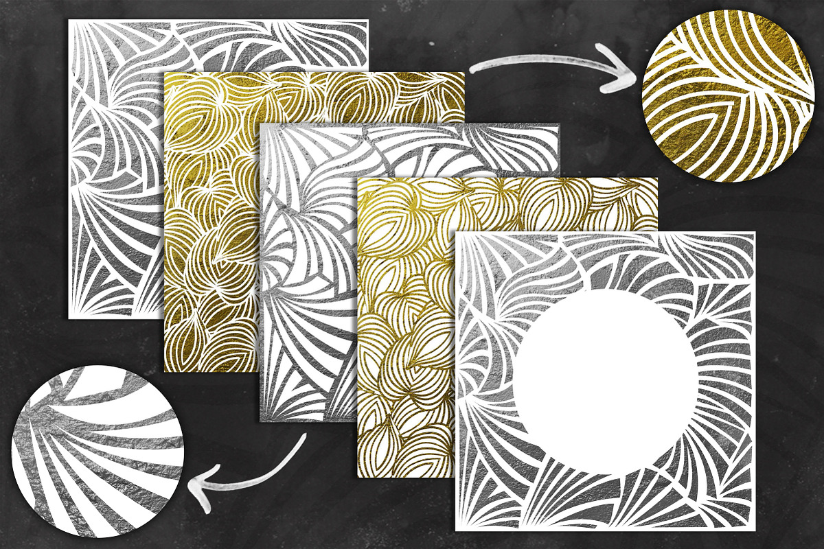 Floral Wht Silver/Gold Pack preview 3