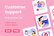 14 Customer Support illustrations, an Object Graphic by Premast (Thumbnail 1 of 6)