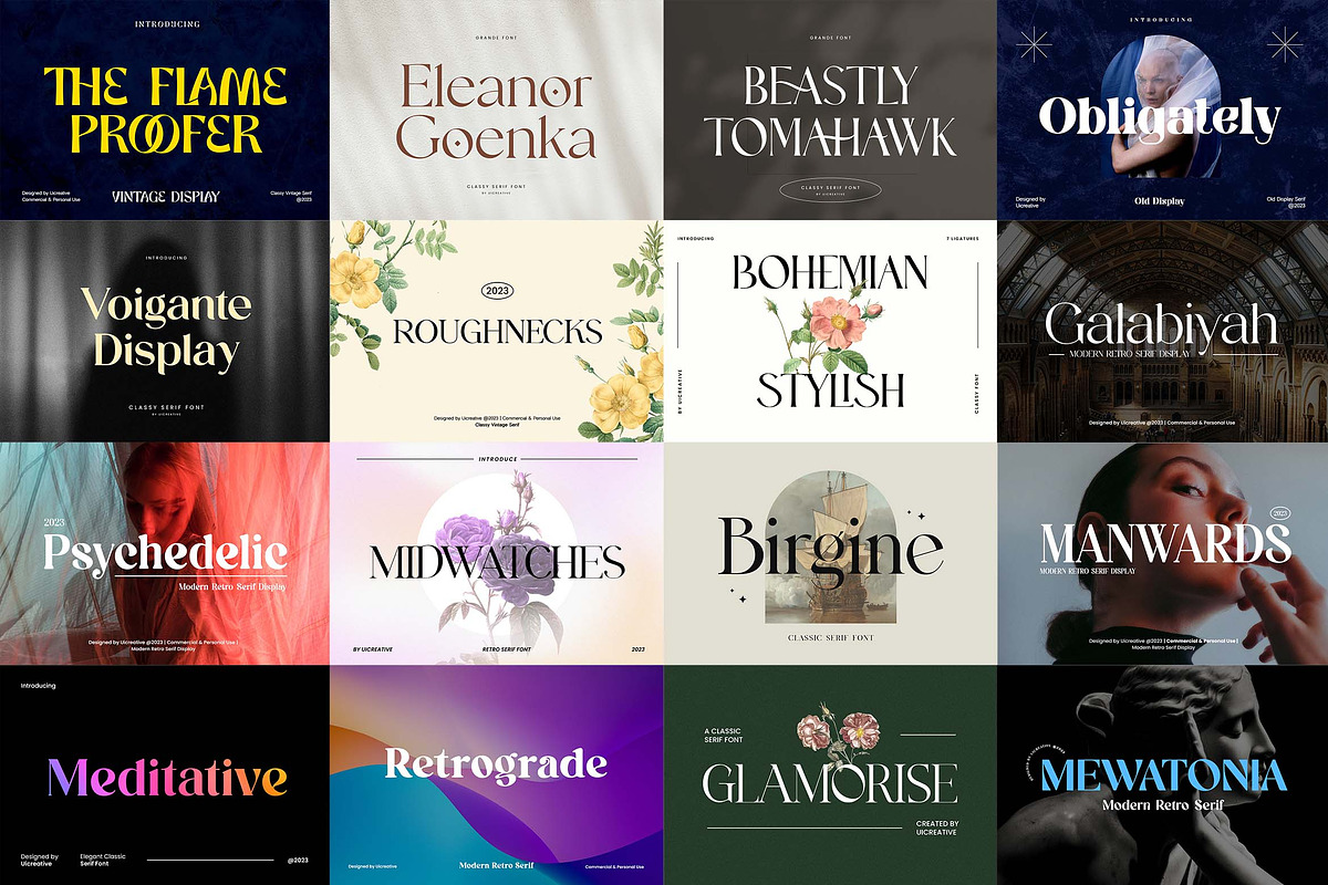 Modern Retro Font Bundles, a Serif Font by UICreative (Photo 4 of 14)