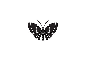 Butterfly Black Vector Concept Icon