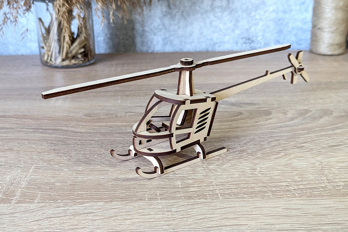 Helicopter - Laser Cut File, an Object Graphic by VectorPainter (Photo 6 of 13)