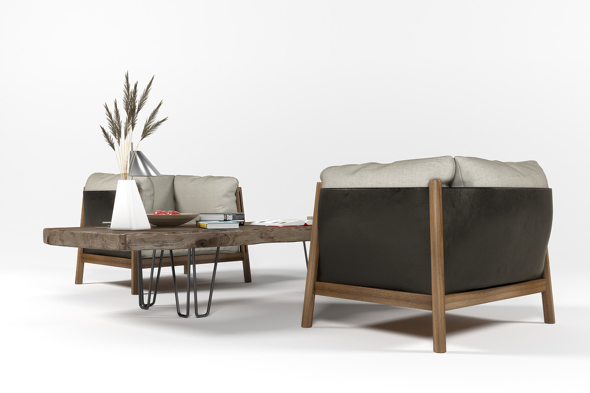 Yak armchairs set, a Furniture 3D Model by inDahouze (Photo 6 of 10)