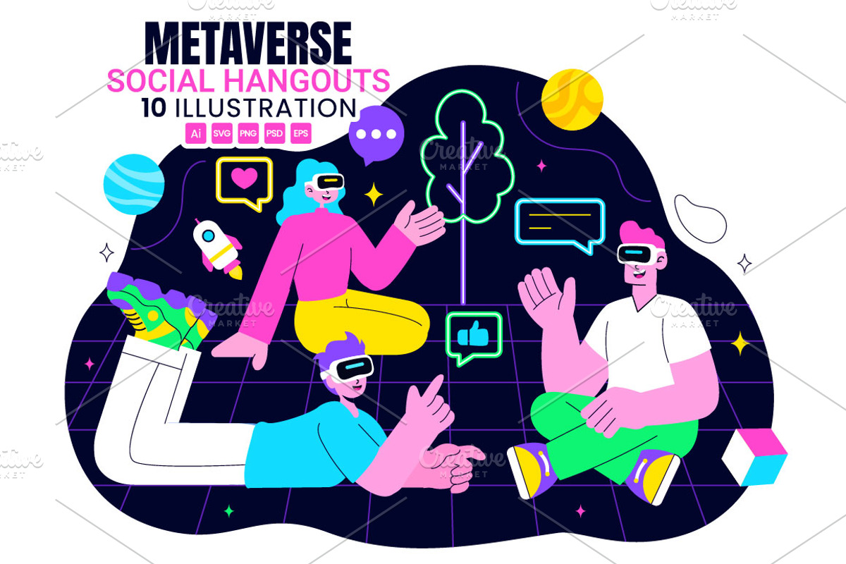 10 Metaverse Social Hangouts, a Technology Illustration by denayunebgt (Photo 1 of 4)