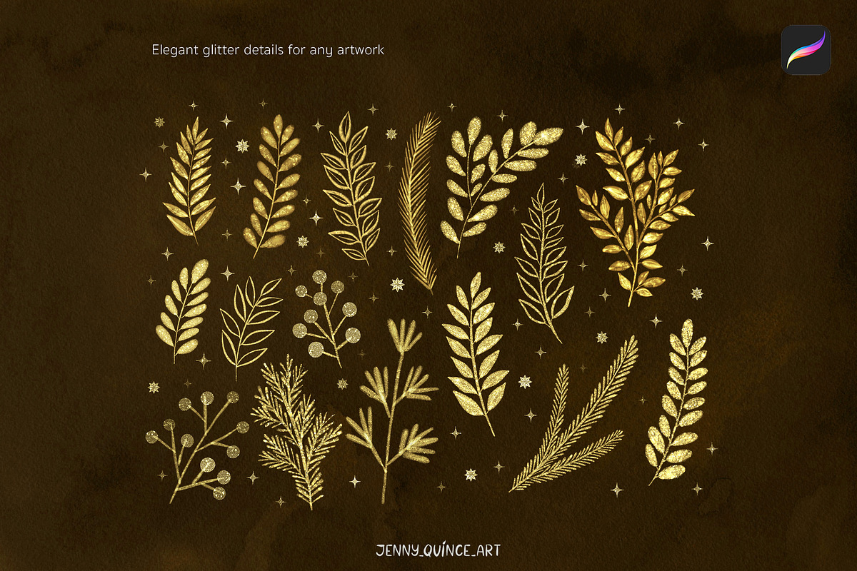 Procreate Brushes - Glitter Brushes, a Brush Add-On by Jenny Quince (Photo 7 of 12)