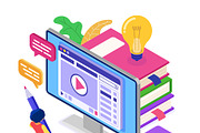 Online distance Education from Home, an Education Illustration by TAlex (Thumbnail 5 of 6)