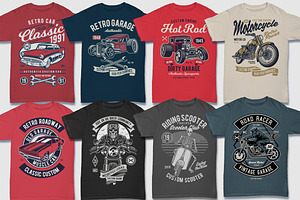 100 Retro Tshirt Designs Bundle