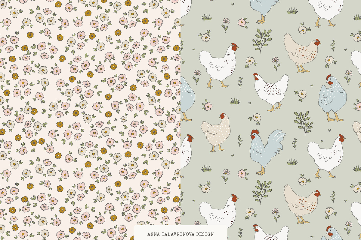 Cottagecore seamless pattern&clipart, a Pattern Graphic by Cozy pattern shop (Photo 3 of 5)