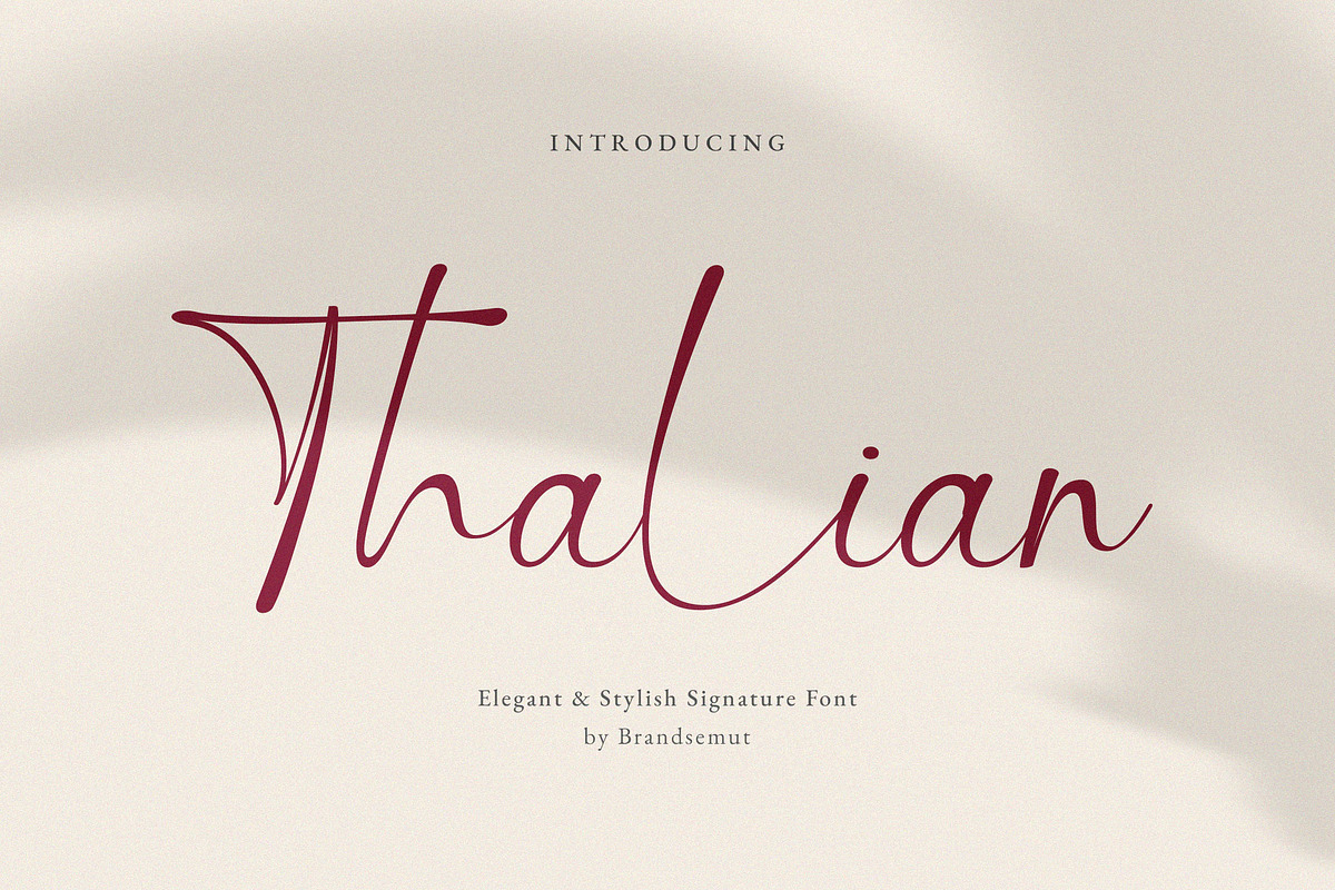 Thalian – Elegant Stylish Signature, a Handwritten Font by BrandSemut (Photo 1 of 11)
