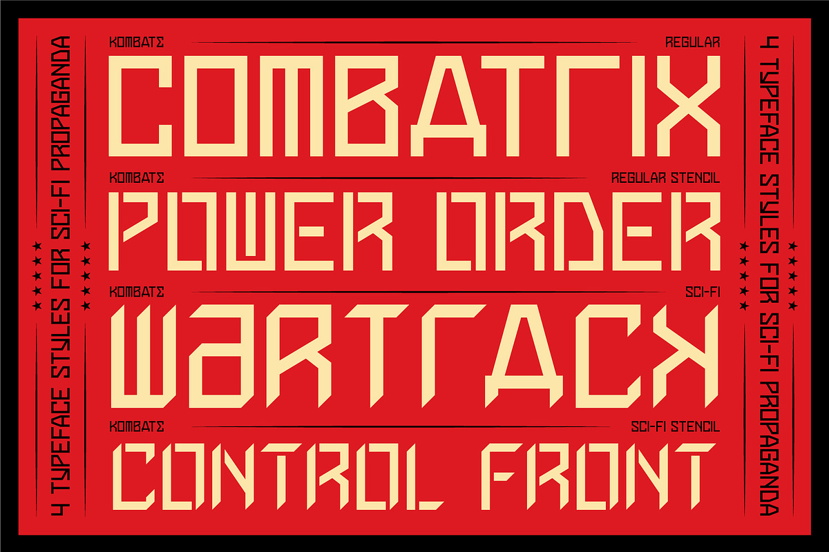 Kombate – Sci-Fi Propaganda Font, a Sans Serif Font by Invasi Studio (Photo 2 of 12)
