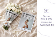 Wedding Newspaper Mockup with Bouque, a Mockup by Mie Mockup Studio (Thumbnail 7 of 8)