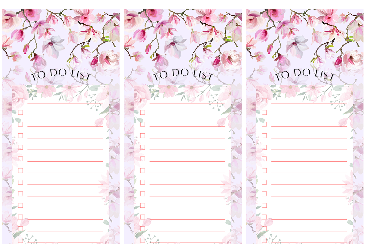 Pastel Floral To Do List - Printable, a Stationery Template by keetercollective (Photo 3 of 3)