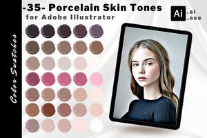 Porcelain Skin Tones Color Swatches