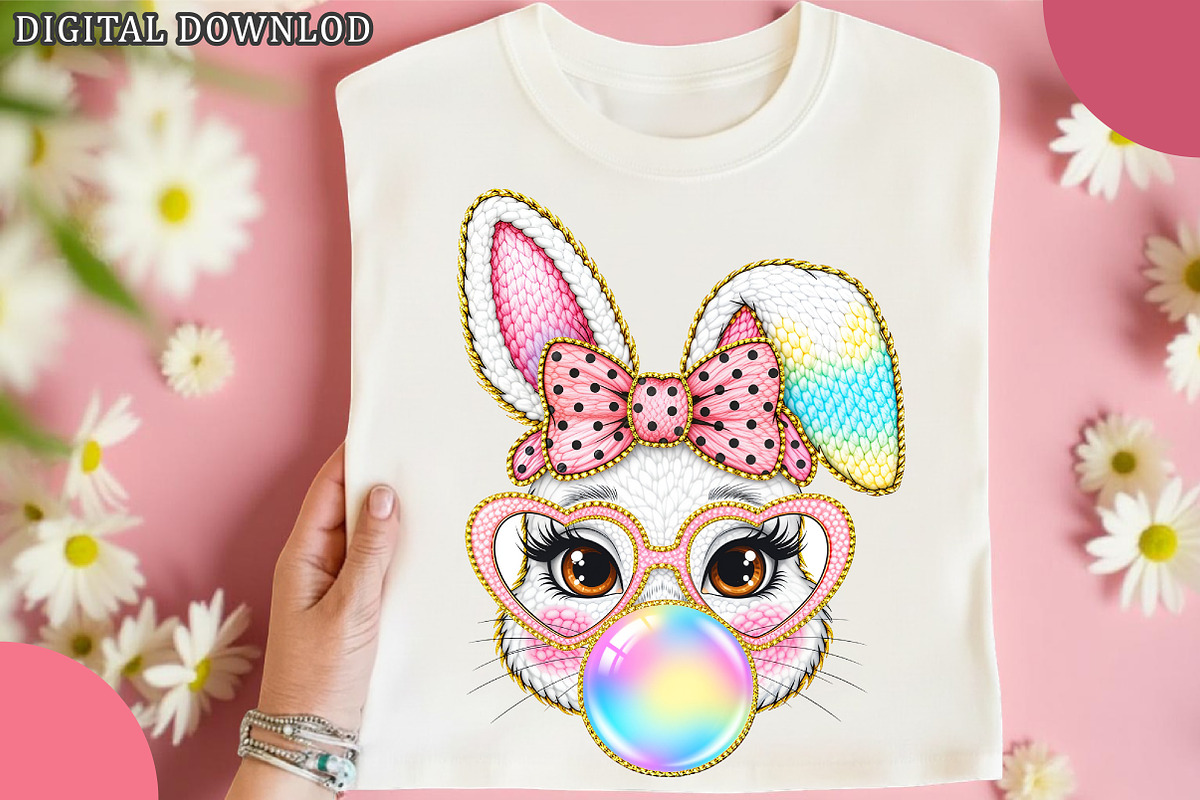 Faux Yarn Easter Bunny Coquette PNG, an Illustration by OK Design (Photo 2 of 6)
