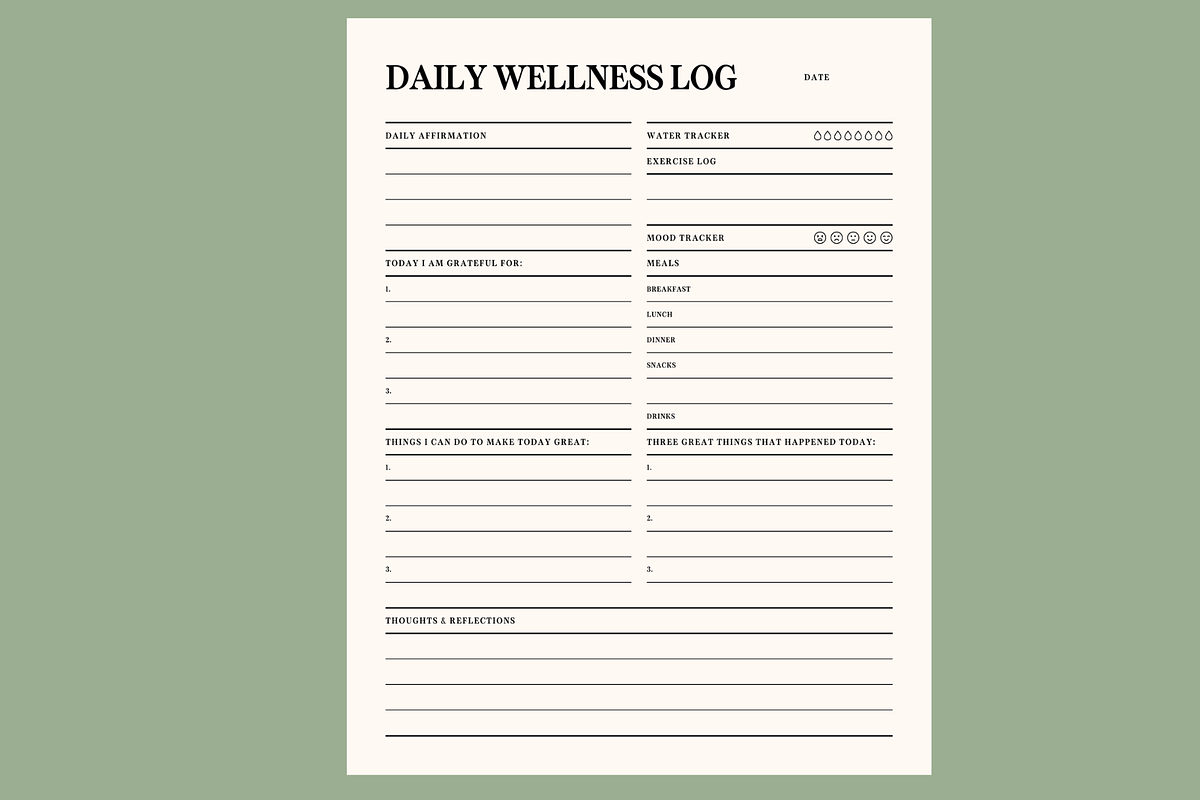 Fitness & Wellness Tracker Bundle, a Stationery Template by MIRoots Design Studio (Photo 3 of 11)