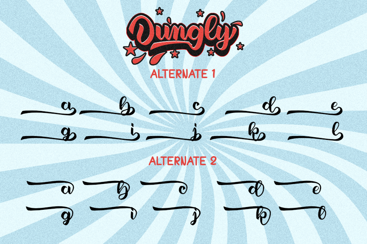 Dungly- Retro Script Fun, a Script Font by Ginart (Photo 7 of 10)